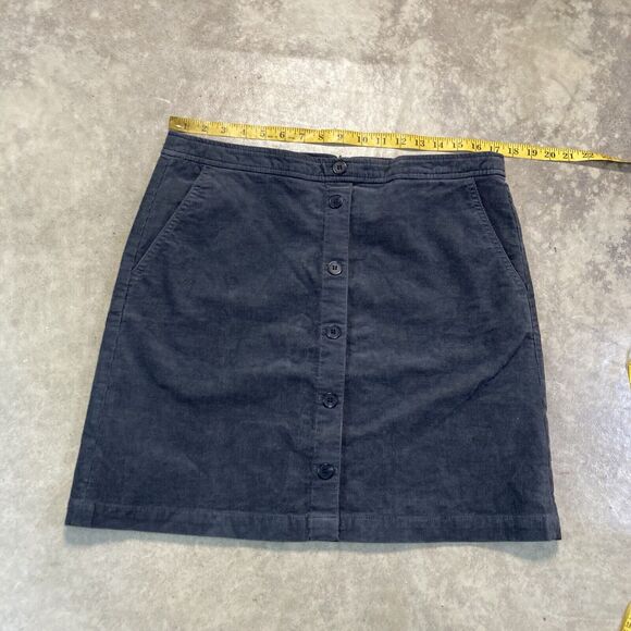 J Crew Skirt Womens 14 Gray Button Front Preppy Corduroy Mini BA838 - Picture 1 of 7